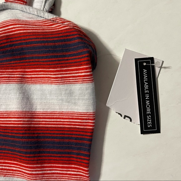 NEW BP Red White Blue Striped Flutter Sleeve Top - Picture 7 of 9